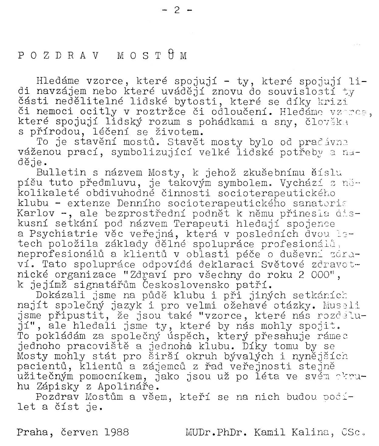 Pozdrav Mostm - strana 02 (asopis Mosty 1988/1)