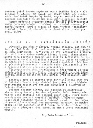 Z vašich dopisů - strana 63 (časopis Mosty 1989/1)