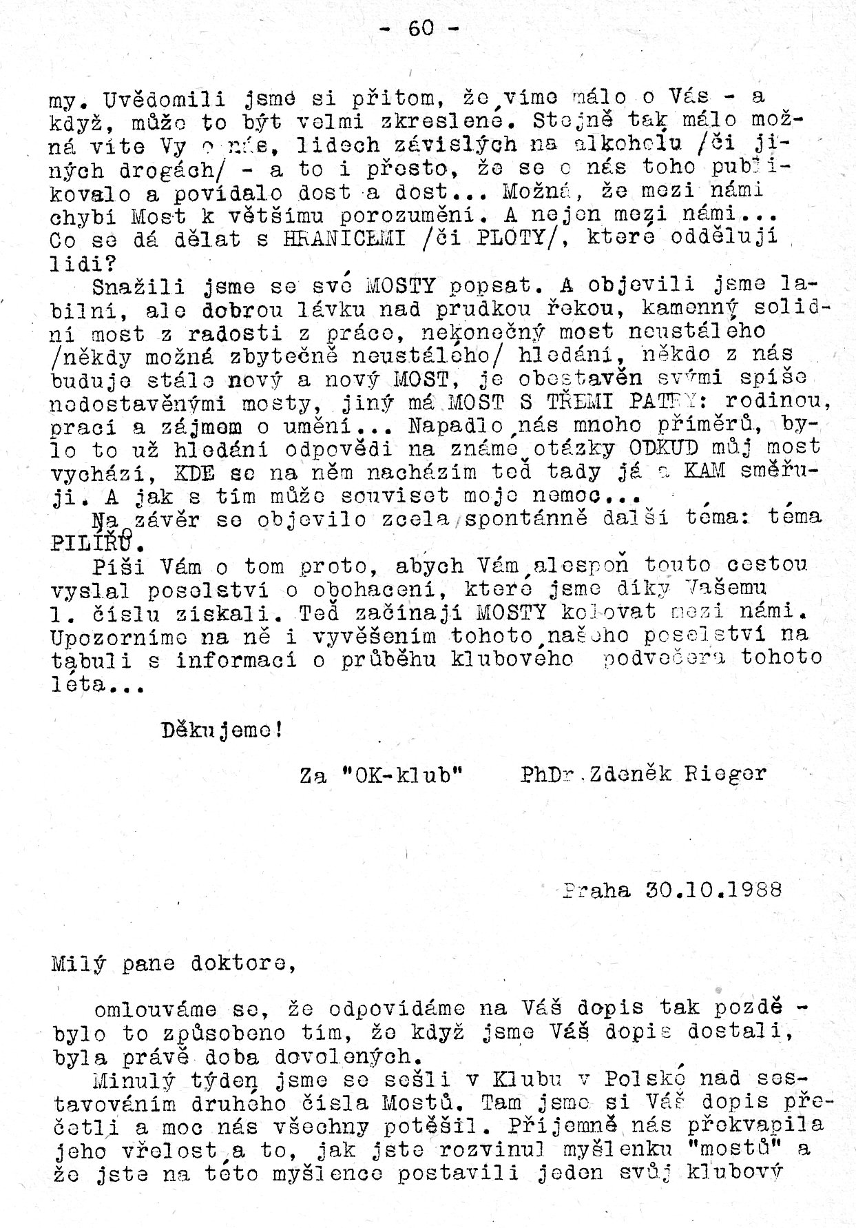 Z vaich dopis - strana 60 (asopis Mosty 1989/1)