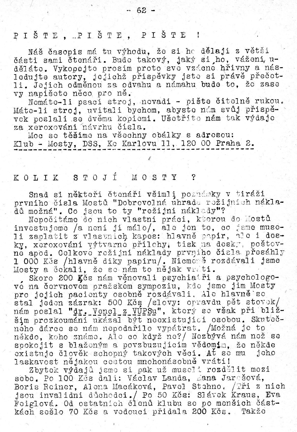Z vaich dopis - strana 62 (asopis Mosty 1989/1)