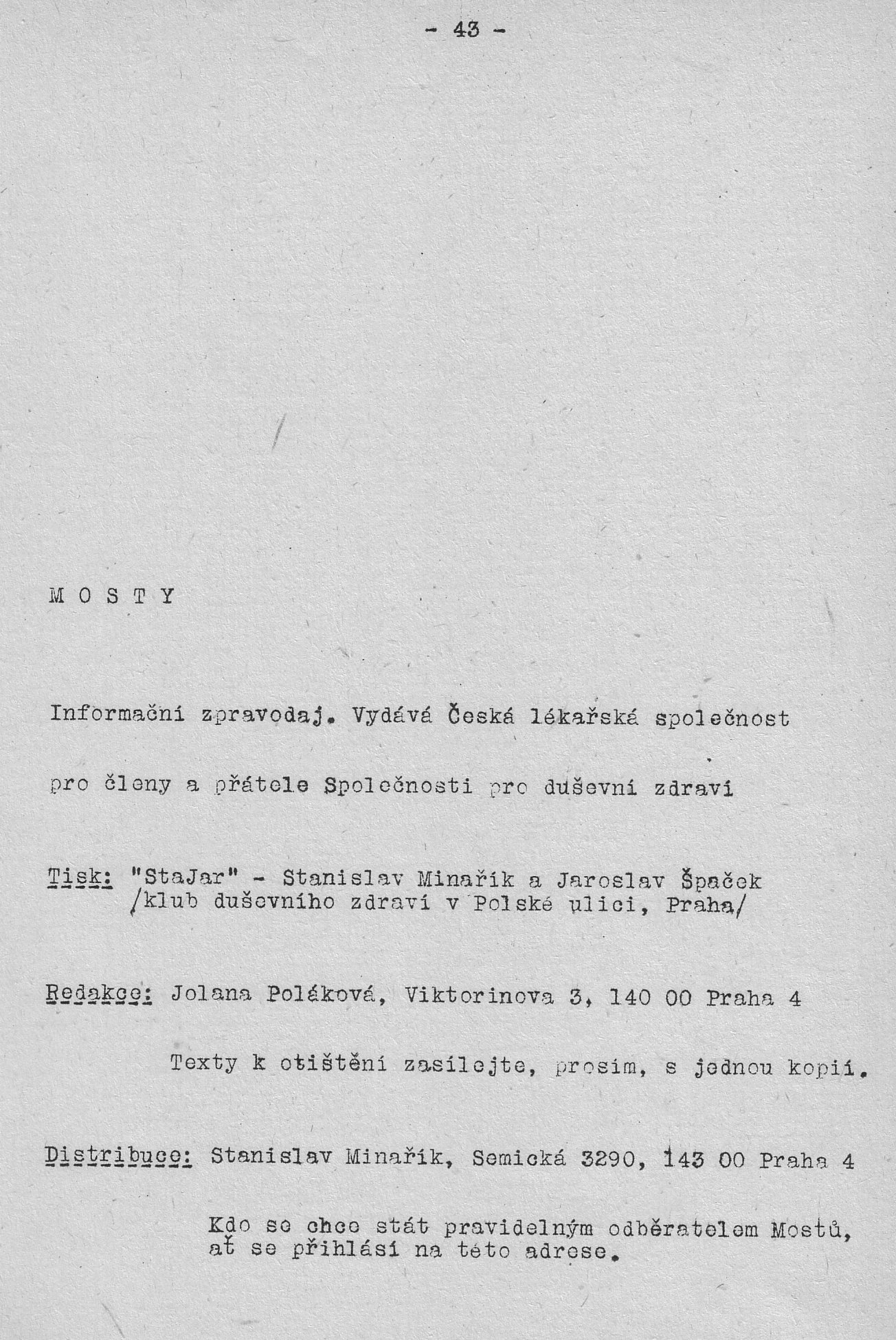Pokus o humor - strana 43 (asopis Mosty 1990/1)